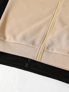 2件套男童保暖内衬拉链卫衣套装，秋冬季女童服装