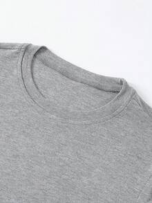 INAWLY Áo thun dài tay tối giản màu trơn dành cho nữ, thường ngày - Xám - Xem 4