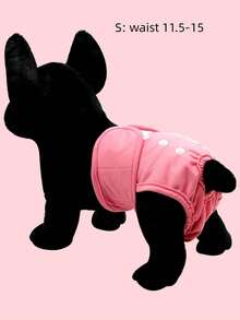 1pc Solid Color Pet Sanitary Pants For Small Medium Dogs - Hot Pink - View 13