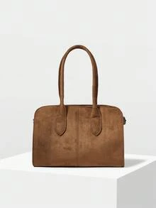 MOTF PREMIUM BOLSO TOTE CUADRADO DE PIEL DE PU - Marrón - Ver 3