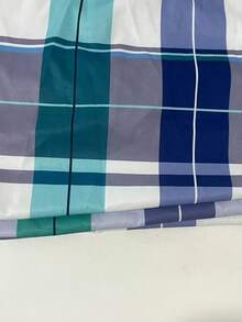 Linhara 大码前扣长袖格子休闲长款衬衫 - 綠色 - 查看 3