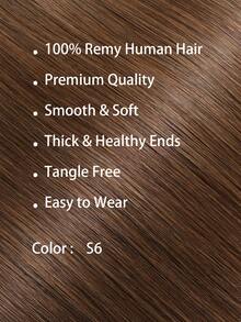 Seamless Clip Ins Volumizer 55g 1pc 6# Medium Brown 100% HQ Cuticle Aligne Remy Human Hair Seamless PU Clip Ins Extensions Hair Extensions - S6 - View 2