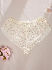 大码女式可爱碎花休闲平角内裤