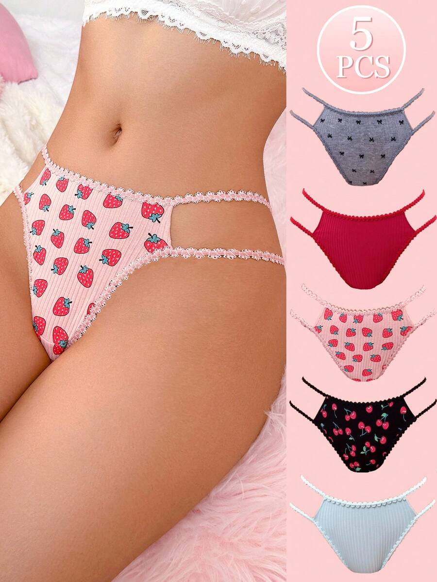 PetitDoll Bộ 5 quần lót ren gợi cảm cho nữ - Nhiều màu - Xem 1