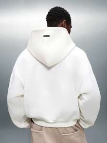 PLAYBOY X SUMWON Sweatshirt Hoodie Crop Fit Setengah Resleting dengan Logo Kelinci, Pakaian Santai Kasual Ukuran Besar, Streetwear Musim Gugur dan Musim Dingin, Pullover Serut Esensial - Aprikot - View 2