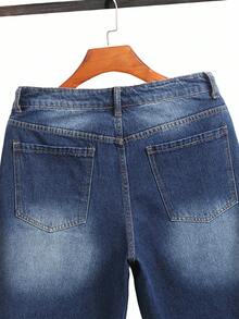 Chillumni Men's Contrast Color Pocket Casual Versatile Denim Shorts - Dark Wash - View 4