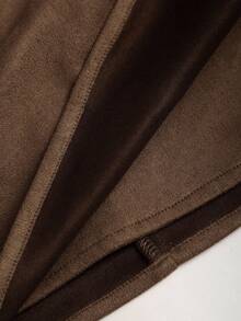 Sweetra Falda ajustado plisada de estilo italiano vintage Maillard, sexy y cautivadora para otoño/invierno