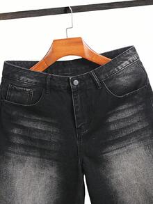 Chillumni 男士休闲水洗牛仔短裤，夏季 - 黑色 - 查看 3