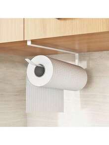 1 szt. Wieszak na ręczniki papierowe, metalowy stojak do przechowywania, nieperforowany stojak na ręczniki kuchenne, stojak na papier toaletowy, stojak do przechowywania, folia spożywcza na ręczniki kuchenne, stojak do przechowywania tkanin - Biały - Zobacz 7