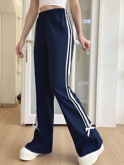 Genkimix Kids 女童韩版丝带装饰可爱蝴蝶结喇叭裤