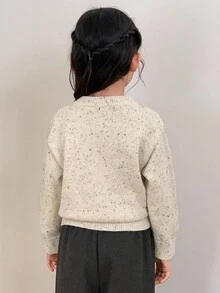 DAZY 女童圆领开衫 - 杏色 - 查看 5