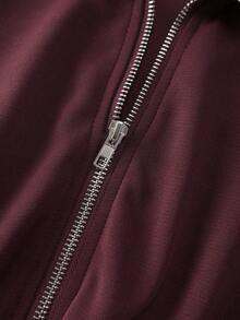 GlowEve Women's Basic High Collar Cinched Waist Zip-Up Casual 2 Pieces Set - Brown - View 7