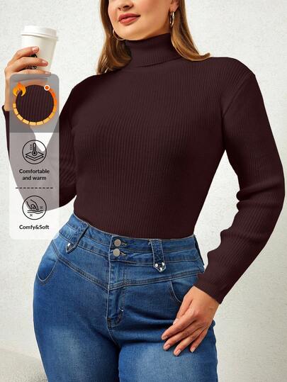 EURMUSE Solid Color Turtleneck Sweater, Fashionable Design Suitable For Summer