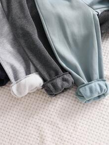 4pcs/Set Young Boy Casual Solid Color Elastic Waist Pants, Boy Joggers Kids Sweatpants All-Match Long Pants Multi-Pack, Autumn/Winter Toddler Boy Joggers Boy Sweatpants - Multicolor - View 9