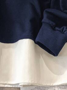 Lacomfia 女式宽松珍珠装饰圆领长袖休闲日常运动衫，加大码