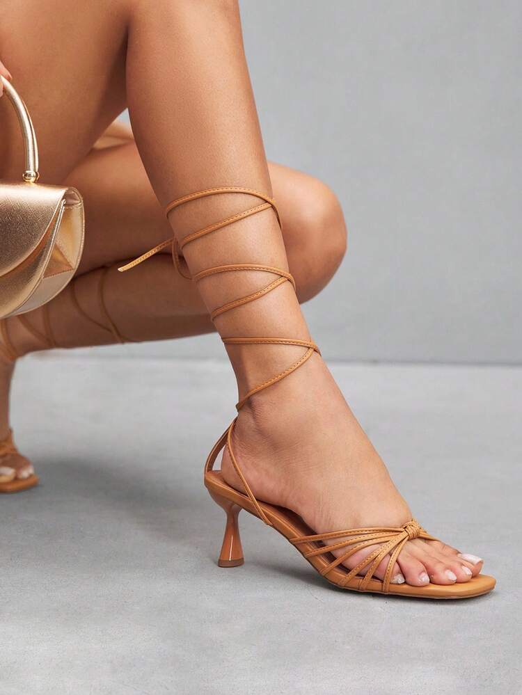 CUCCOO SZL Women's Square Toe Strappy High Heel Sandals, Sexy Party Dress Shoes