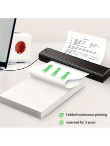 100 张热敏打印纸 8.27 X 11.7 英寸，美国信纸尺寸热敏纸，兼容 M08F/A40 PeriPage 热敏便携式打印机，连续进纸折叠打印纸