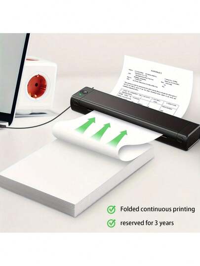 100 ark termopapper för skrivare 8,27 x 11,7 tum, termopapper i US Letter-storlek, kompatibelt med M08F/A40 PeriPage termoskrivare, kontinuerlig matning av vikta utskriftspapper