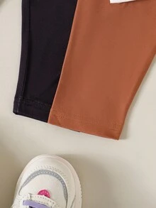 SHEIN Bộ 6 món/Bộ đồ cho bé gái, áo thun dài tay họa tiết da báo dễ thương, đa năng, kèm quần dài, chất liệu vải mềm mại, thoải mái, thích hợp mặc ở nhà và ngoài trời, hiệu suất cao - Nhiều màu - Xem 8