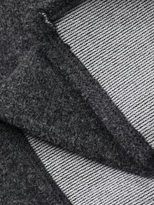 Livesso Rok Kantor Kasual Wanita untuk Perjalanan Kerja, Desain Longgar, Hem Asimetris, Penutup Kancing, Warna Polos, Bergaya untuk Musim Gugur & Musim Dingin - Dark Grey - View 3