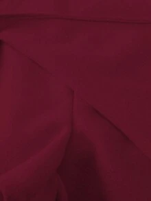 SHEIN Franclia High-End Elegant Button Design Culottes For Women - Burgundy - View 3
