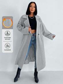 EURMUSE Women's Casual Versatile Wool Blend Jacket, Autumn/Winter - Light Grey - View 1