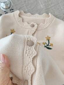 Emery Rose Kids Emery Rose Kids Young Girls 2pcs Set: Embroidered Sweater Cardigan & Contrast Color Skirt, Suitable For Picnic, Home, Casual Daily, Back To School, Warm & Comfortable, Suitable For Autumn/Winter, Long Sleeve Cardigan, Contrast Skirt, Embroidered Sweater Toddler Girl Clothes Set Baby Girl Flower Outfit Set Toddler Girl Floral Outfit 2pcs Set Toddler Girls Girls Knit Set 2pcs Set Toddler Girls Cute Vintage Style Toddler Girl Sweater Set Toddler Girl Spring Outfit Baby Girl Floral Outfit Set 2 Piece Knit Set Todd Fall