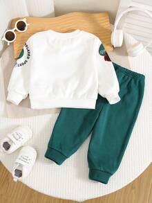Baby Boys Hoodie & Sweatshirt Co-Ords - Green - View 2