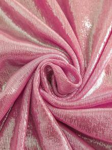 Swim Oasis 女士沙滩装 - 金属亮粉色比基尼套装，深垂领，褶饰腰部超长裙，时尚度假休闲性感甜美 3 件套比基尼超长裙套装 - 藕粉色 - 查看 8