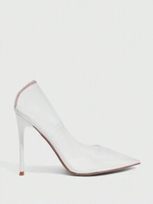 CUCCOO SZL Sexy Fashion Pointed Toe Transparent Fuchsia High Heel Pumps, Suitable For Party, Formal Event, Valentine's Day, Casual Spring Outfit, Bad Girl Night Look, Unisex Style