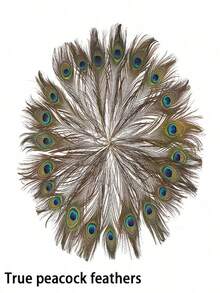 25Pcs/50Pcs Peacock Feather In Bulk, Faux Peacock Feather Decorated For Vase Craft Vase Wedding Home Party Christmas Day Decoration Peacock Feathers