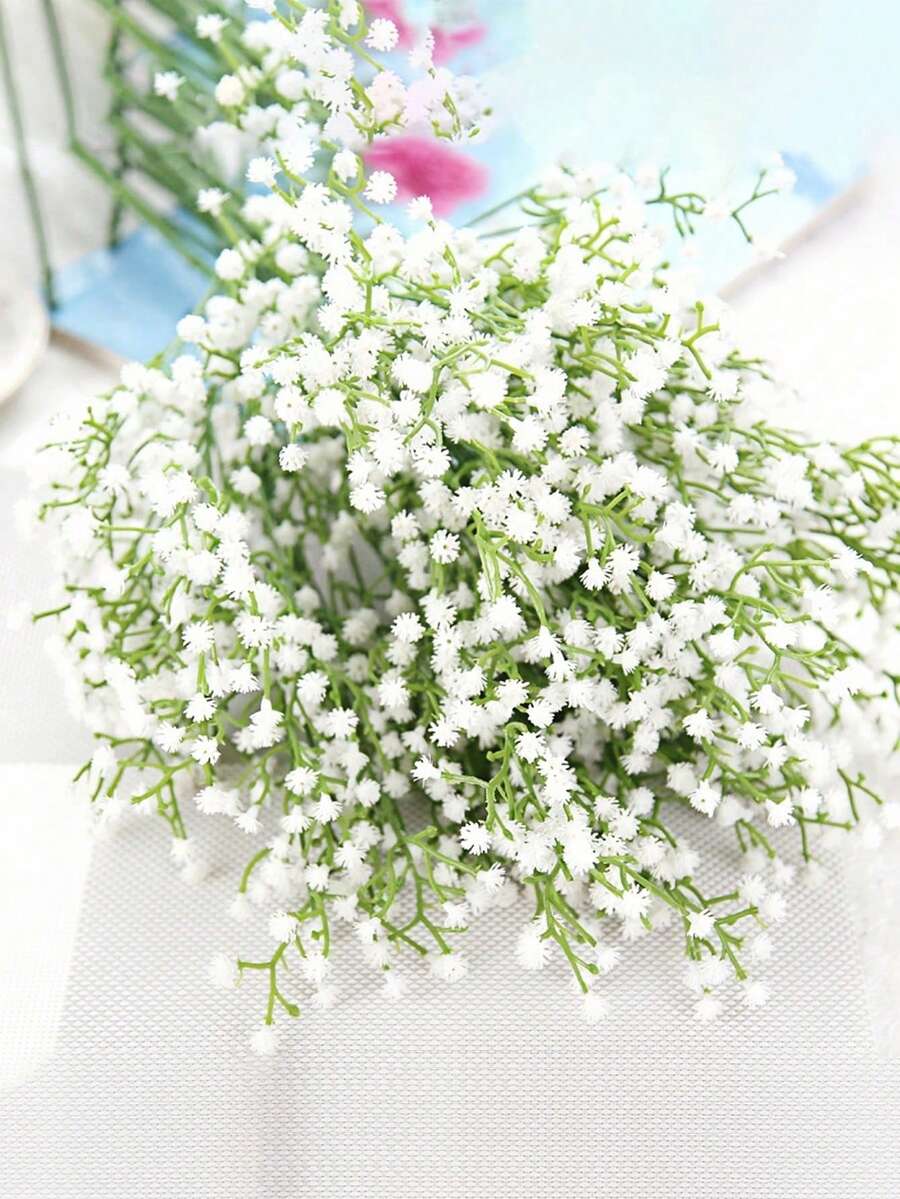 1/3/5PCS Artificial Gypsophila Bouquet, Fake Greenery Plants For Wedding Bridal Bouquet, Home Decor Living Room, Bedroom, Dining Table, Window Sills, Vase Decorations, Outdoor Garden Party, Birthday Celebration, New Year Decor, Spring & Holiday Festive Event Decorations