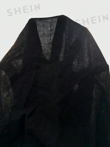 Hauture Sexy Mob Wife Party Casual One Shoulder Neck Scarf Ruched Blouse Top - Black - View 6