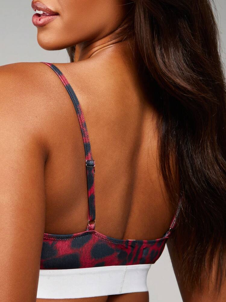 MISSGUIDED 幅広ゴムバンド付きヒョウ柄ブラレット