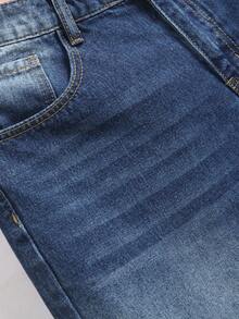 Chillumni Men's Contrast Color Pocket Casual Versatile Denim Shorts - Dark Wash - View 5