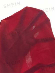 SHEIN BAE Plus Size Women Elegant Big Girl Charm Luxurious Party/Date Halloween Red Boned Bustier Spaghetti Strap Elastic PU Leather Mini Dress, Autumn/Winter,Birthday Dresses For Women - Red - View 10