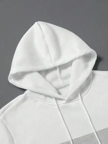 Manfinity Homme Set di felpa con cappuccio e pantaloni della tuta con colori a contrasto e patchwork da uomo