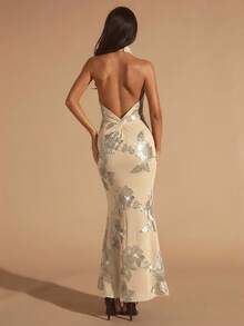 Glamine Robe texturée ajustée avec encolure ras-du-cou élégante, flatteuse et polyvalente pour les femmes - Nude - Voir 6