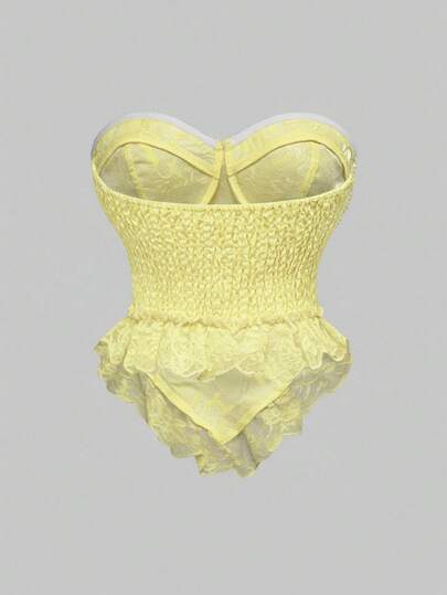 Kawaii Blouse décorée de dentelle victorienne vintage, de satin et de perles. Top pour femme en rose poudré