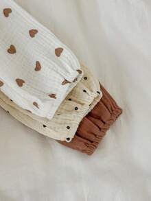 SHEIN 3pcs Baby Girls' Ruffled Collar Shirt Set, Spring/Summer Fall Winter - Multicolor - View 4