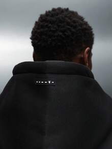 PLAYBOY X SUMWON Crop Fit Full Zip Hoodie With Drawstring Hood And Centre Pocket For Casual Street Style Winter Comfort - Black - View 7