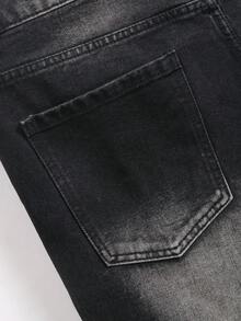 Chillumni 男士休闲水洗牛仔短裤，夏季 - 黑色 - 查看 5