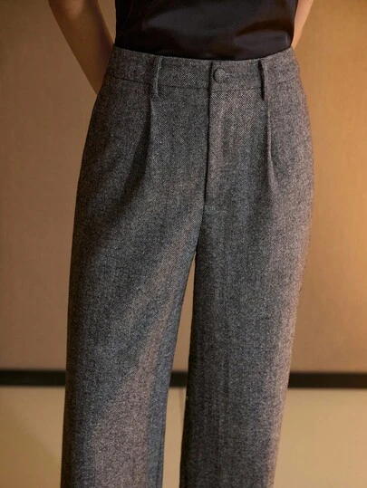 MOTF PREMIUM 褶皱直筒裤