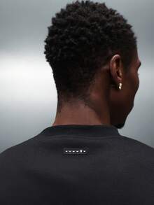 PLAYBOY X SUMWON Crop Fit Half Zip Loungewear Sweatshirt With Bunny Logo Modern Streetwear Essential Fall Winter Casual Wear Classic Design - Black - View 6