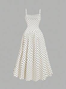 SHEIN MOD Vestido largo elegante con adorno de encaje para mujer de talla grande, vestido de Año Nuevo, ropa de mujer, vestidos elegantes de mujer, vestidos beige de mujer, vestidos formales de mujer, vestido de fiesta, vestido de Año Nuevo, Año Nuevo, San Valentín - Beis - Ver 6