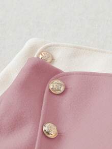 Franclia Women's Solid Color Minimalist Elegant Button Design Culottes - Pink - View 5