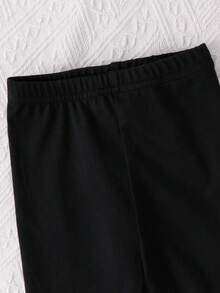 SHEIN Bộ 2 quần áo len và quần legging họa tiết Halloween cho bé gái - Đỏ - Xem 3