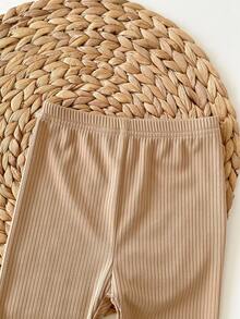 SHEIN Babygirl 休闲可爱百搭针织波点心形图案松紧腰裤（与上衣分开出售） - 彩色 - 查看 6