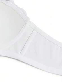 1 Áo ngực không dây đệm mút thêu vải Jacquard cỡ lớn, thoải mái, có gọng, nâng ngực - trắng - Xem 8