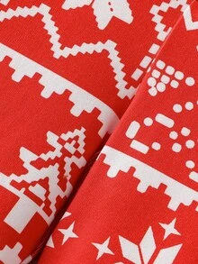 Ensemble pyjama à col ras du cou tricoté avec motifs blocs de couleurss de flocons de neige, rennes, sapins de Noël et motifs géométriques, manches longues et leggings pour jeune garçon. Tenues assorties pour frères et sœurs, automne/hiver - Multicolore - Voir 9